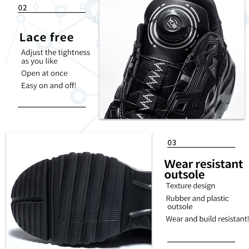 S1 Chaussures de sécurité pour hommes avec boucle rotative