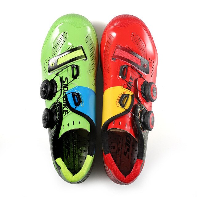 Chaussures de cyclisme en fibre de carbone Sidebike, chaussures de cyclisme respirantes ultralégères avec crampons SPD