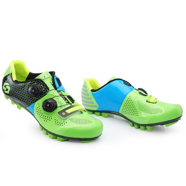 Chaussures de cyclisme en fibre de carbone Sidebike, chaussures de cyclisme respirantes ultralégères avec crampons SPD