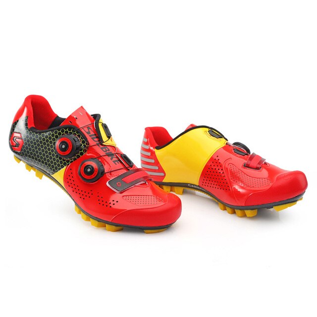 Chaussures de cyclisme en fibre de carbone Sidebike, chaussures de cyclisme respirantes ultralégères avec crampons SPD