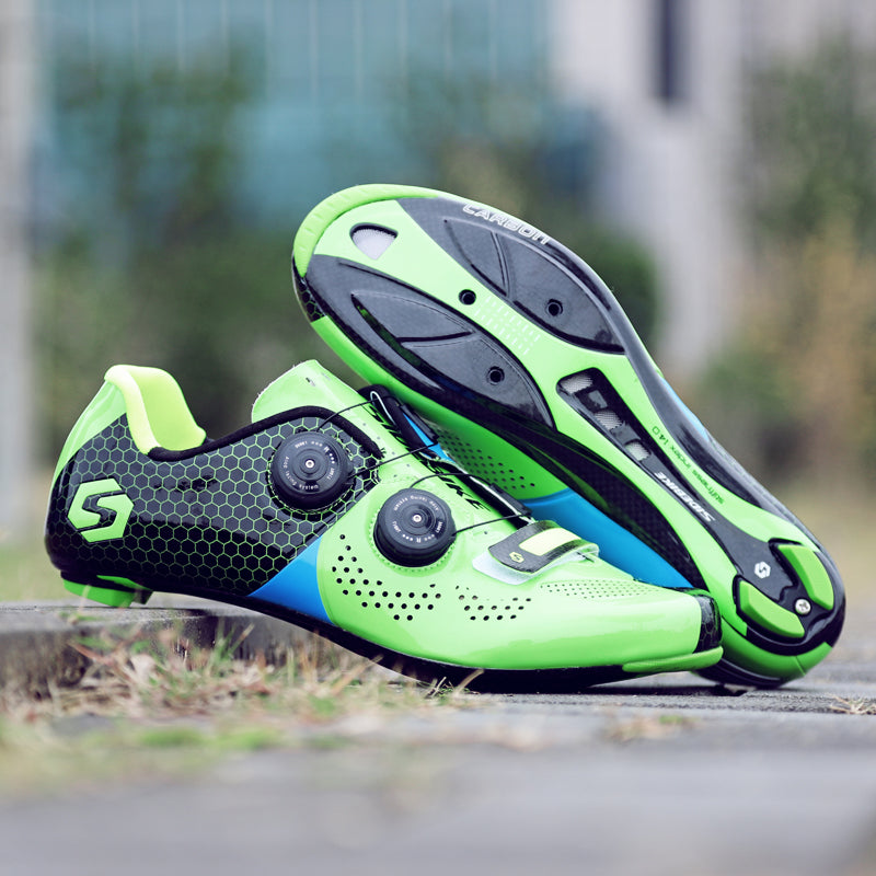 Chaussures de cyclisme en fibre de carbone Sidebike, chaussures de cyclisme respirantes ultralégères avec crampons SPD